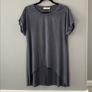 Open back suede tee